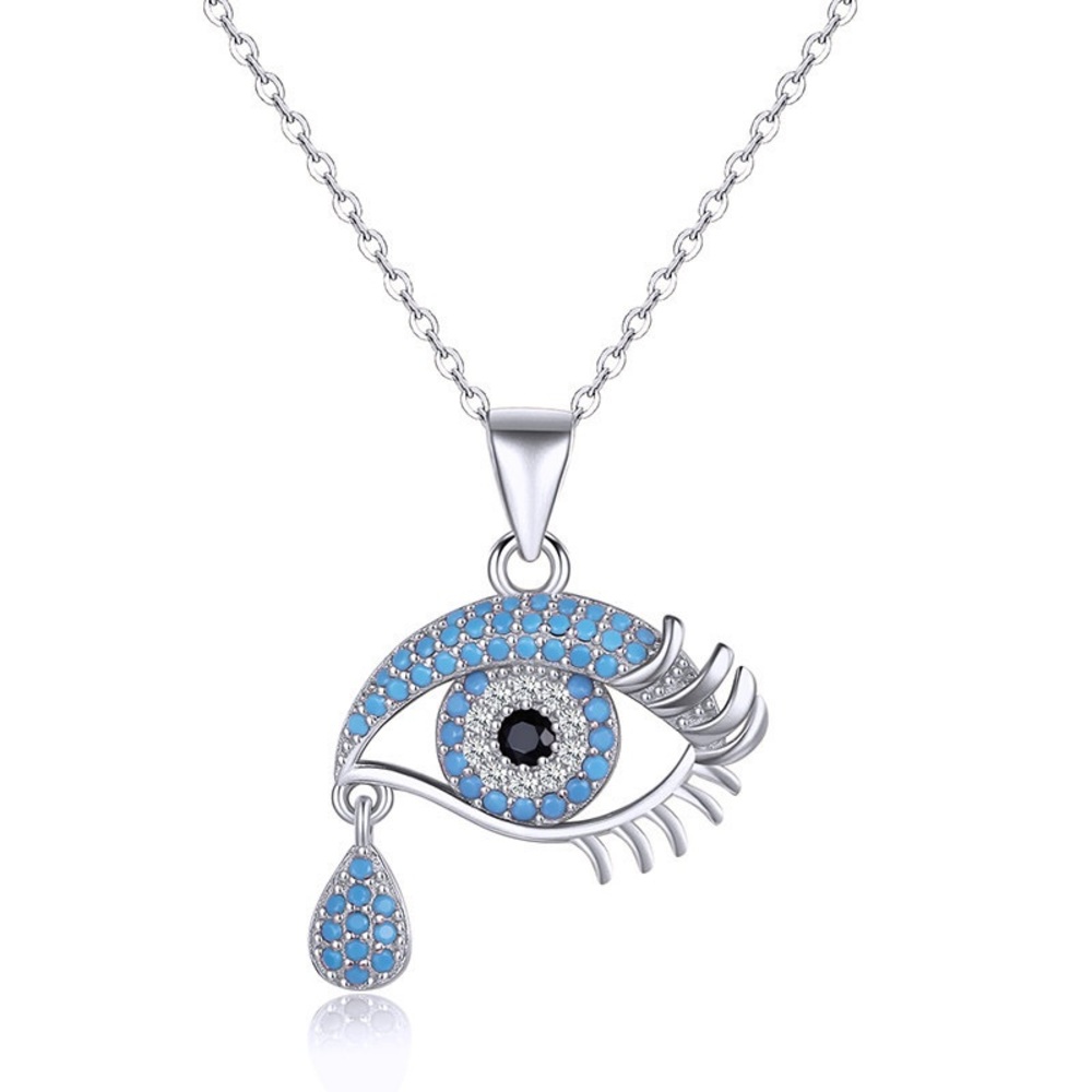 925 Sterling Silver Evil Eye Turkish Necklace available in 18k Gold and Silver